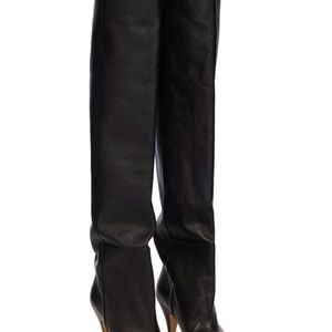 KHAITE Black Over the Knee Boots